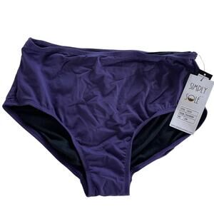 Simply Sole Bikini Bottoms Womens 18 Wide Blackberry Blue Tummy Control
